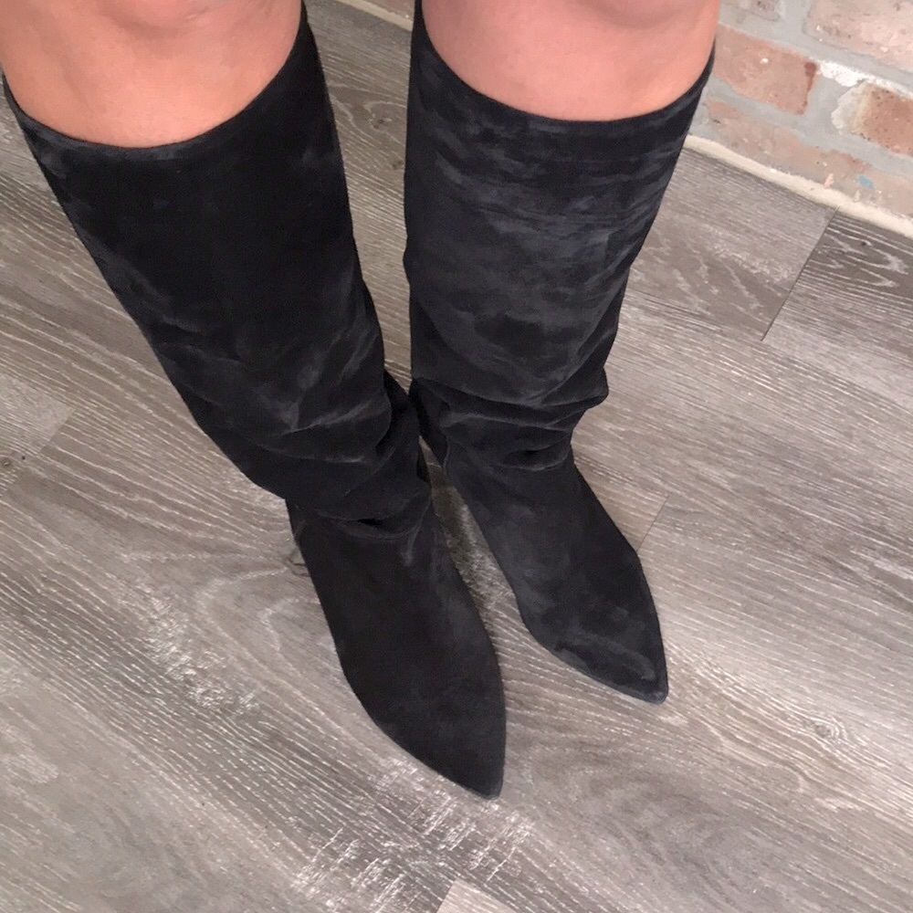 Pedro Garcia Onara Knee-high suede wedge boots. - Picture 9 of 17